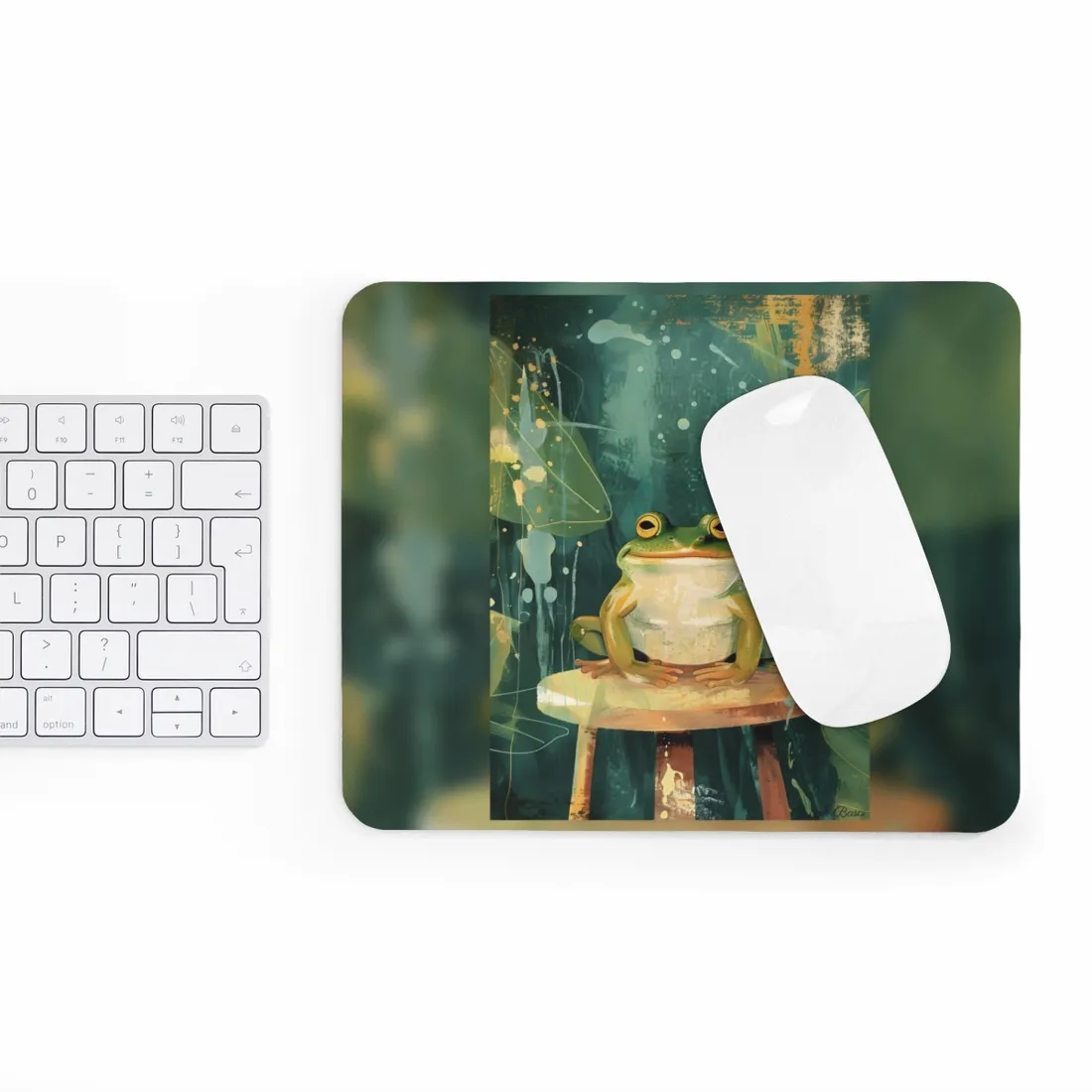 Whimsical Frog Cartoon: Colorful Ta - Mouse Pad