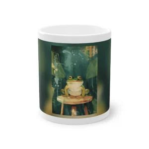 Cheerful Frog on Stool Mug