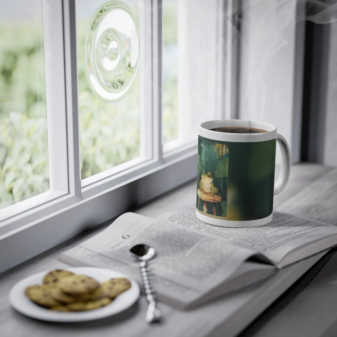 Whimsical Frog Cartoon: Colorful Ta - Mug