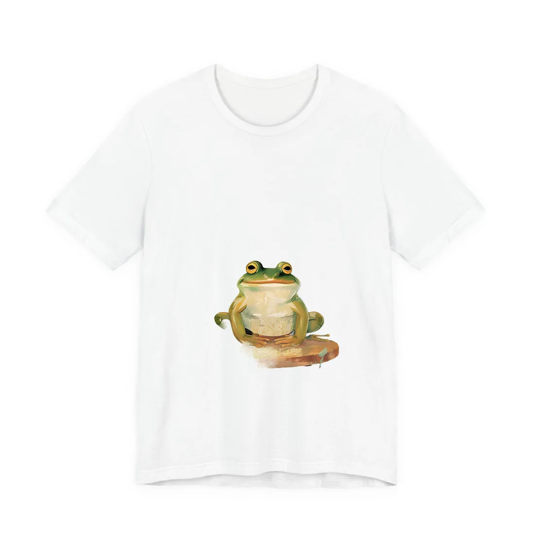 Whimsical Frog Cartoon: Colorful Ta - T-Shirt (White)