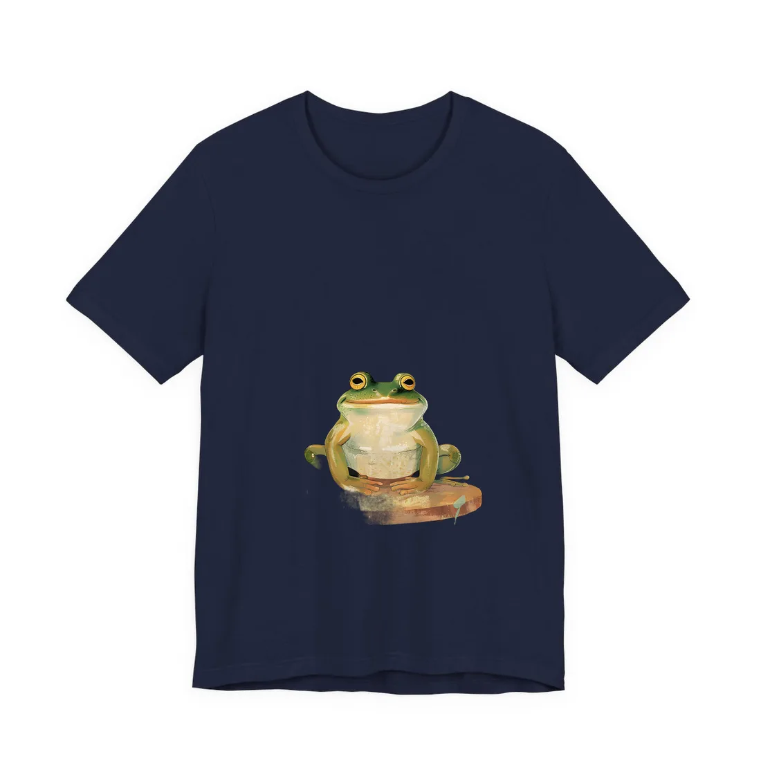 Whimsical Frog Cartoon: Colorful Ta - T-Shirt (Navy)
