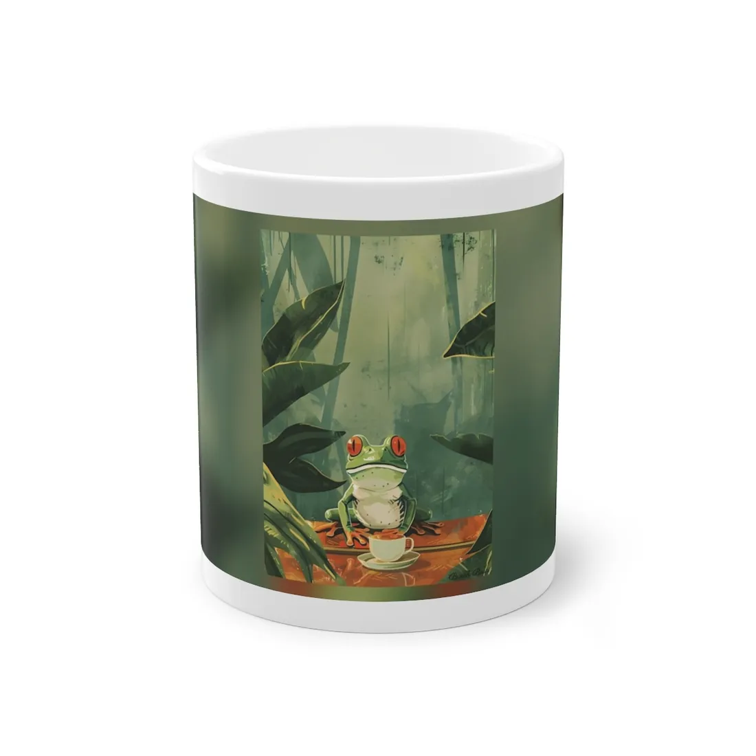 Whimsical Frog Illustration: Tree Branch - Mug