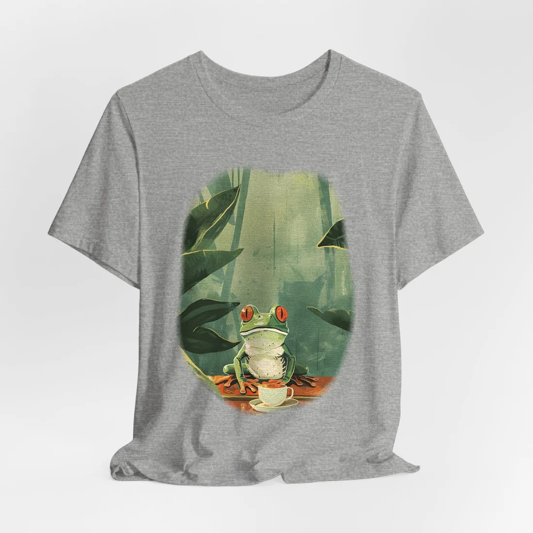 Whimsical Frog Illustration: Tree Branch - T-Shirt (Athletic Heather)