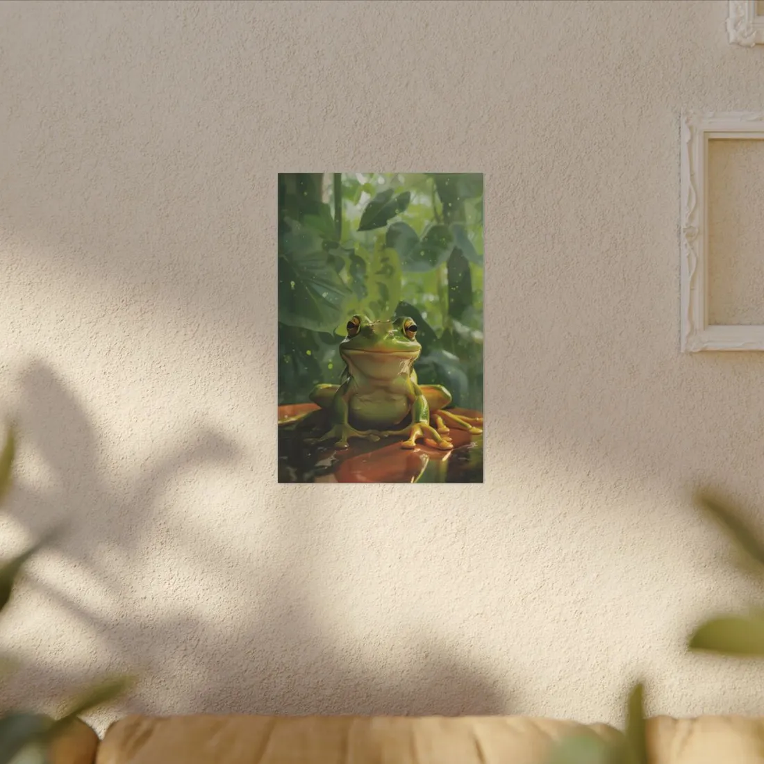 Whimsical Frog Oasis: A Peaceful Lily Pad Scene - Canvas