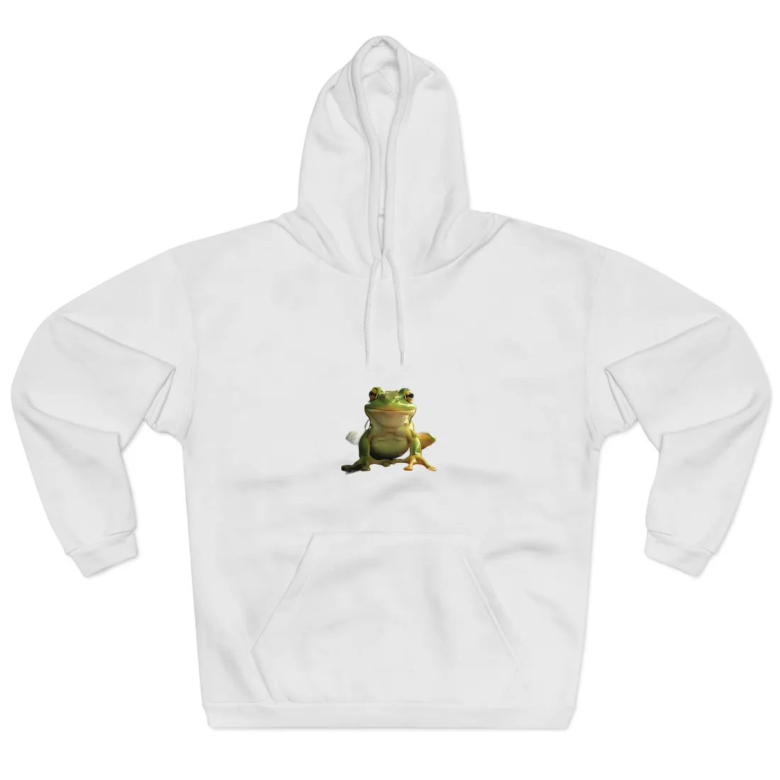 Whimsical Frog Oasis: A Peaceful Lily Pad Scene - Hoodie (White)