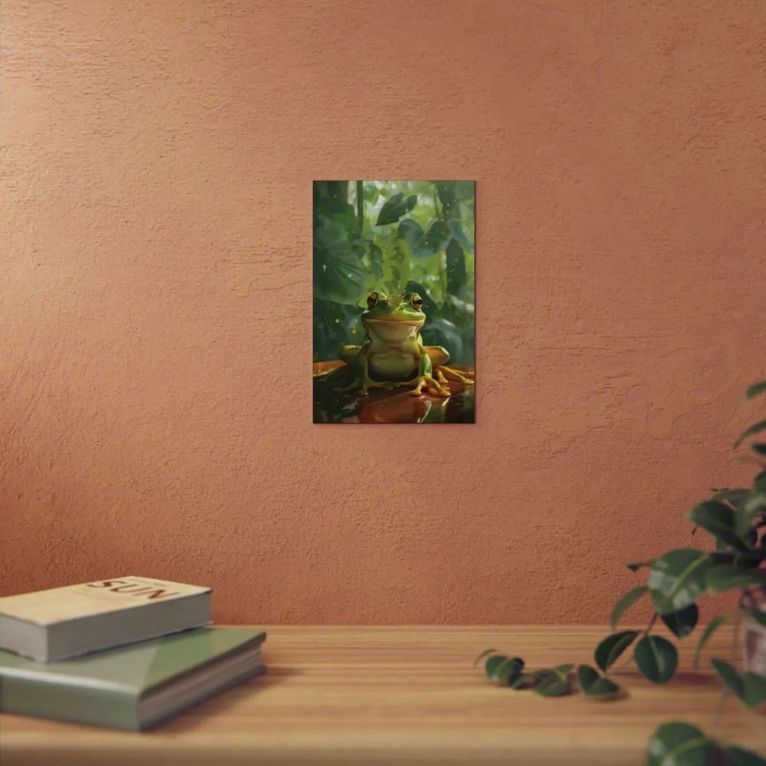 Whimsical Frog Oasis: A Peaceful Lily Pad Scene - Metal Poster