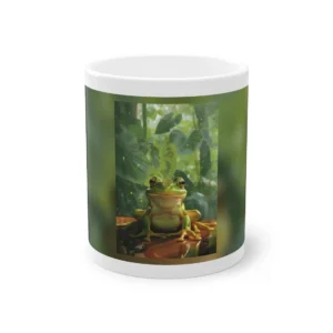 Green Frog on Leaf Mug