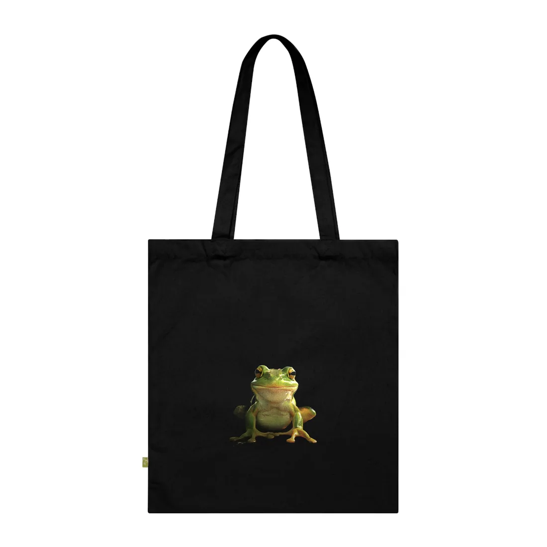 Whimsical Frog Oasis: A Peaceful Lily Pad Scene - Tote Bag (Black)