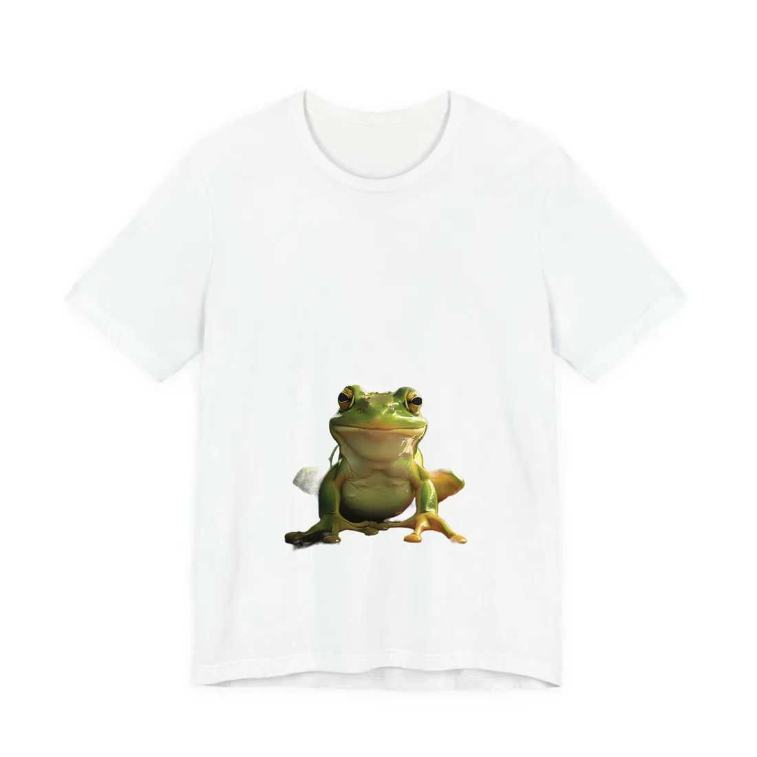 Whimsical Frog Oasis: A Peaceful Lily Pad Scene - T-Shirt (White)