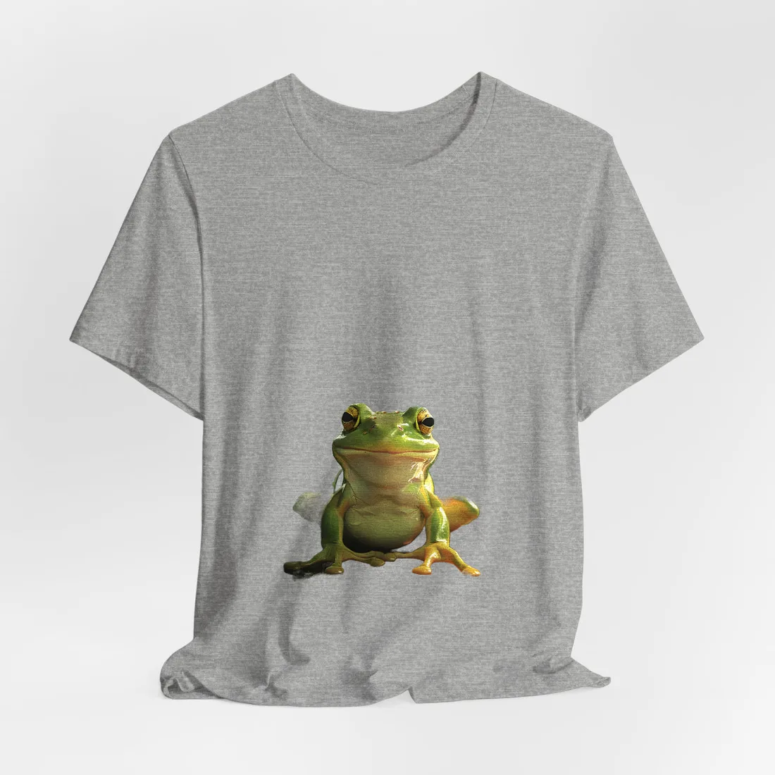 Whimsical Frog Oasis: A Peaceful Lily Pad Scene - T-Shirt (Athletic Heather)