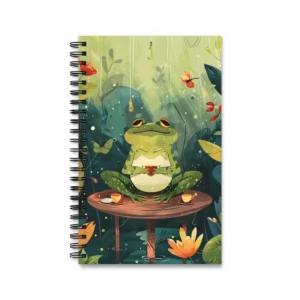 Frog Having Tea Spiral Notebook