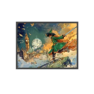 Wizard with Floating Pocket Watch Framed Poster