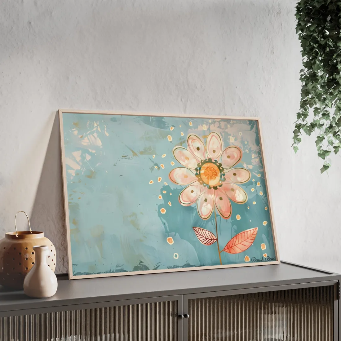 Whimsical Growth Mindset Flower: Blooming Art - Framed Poster