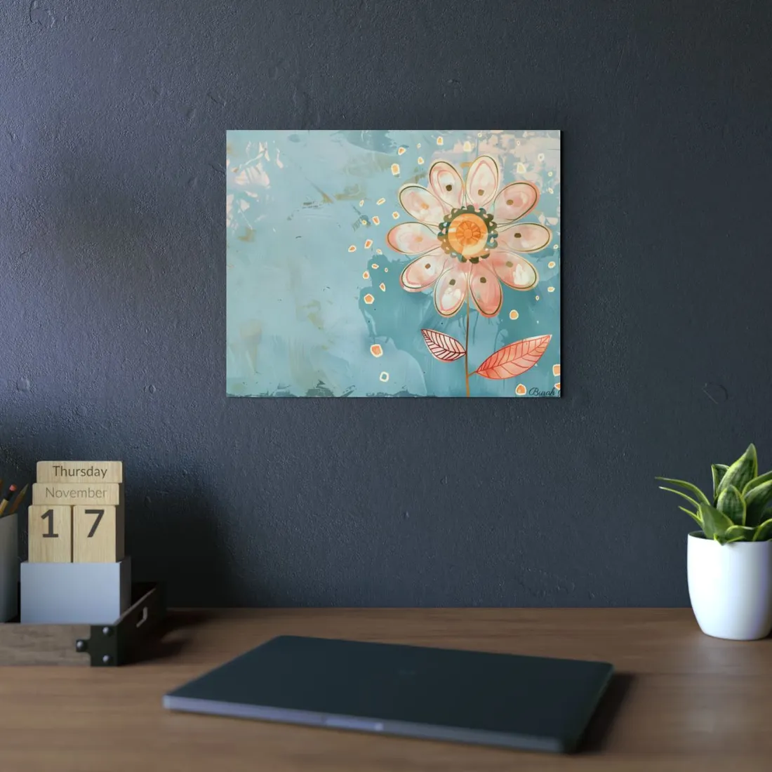Whimsical Growth Mindset Flower: Blooming Art - Metal Poster
