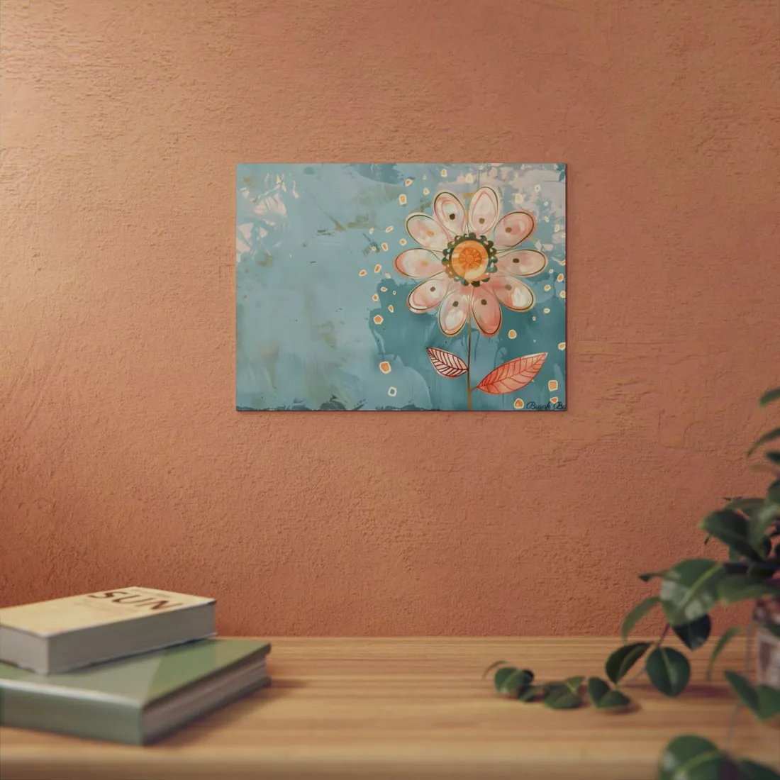 Whimsical Growth Mindset Flower: Blooming Art - Metal Poster