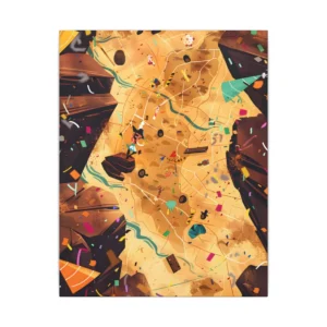 Confetti Desert Map Canvas Print
