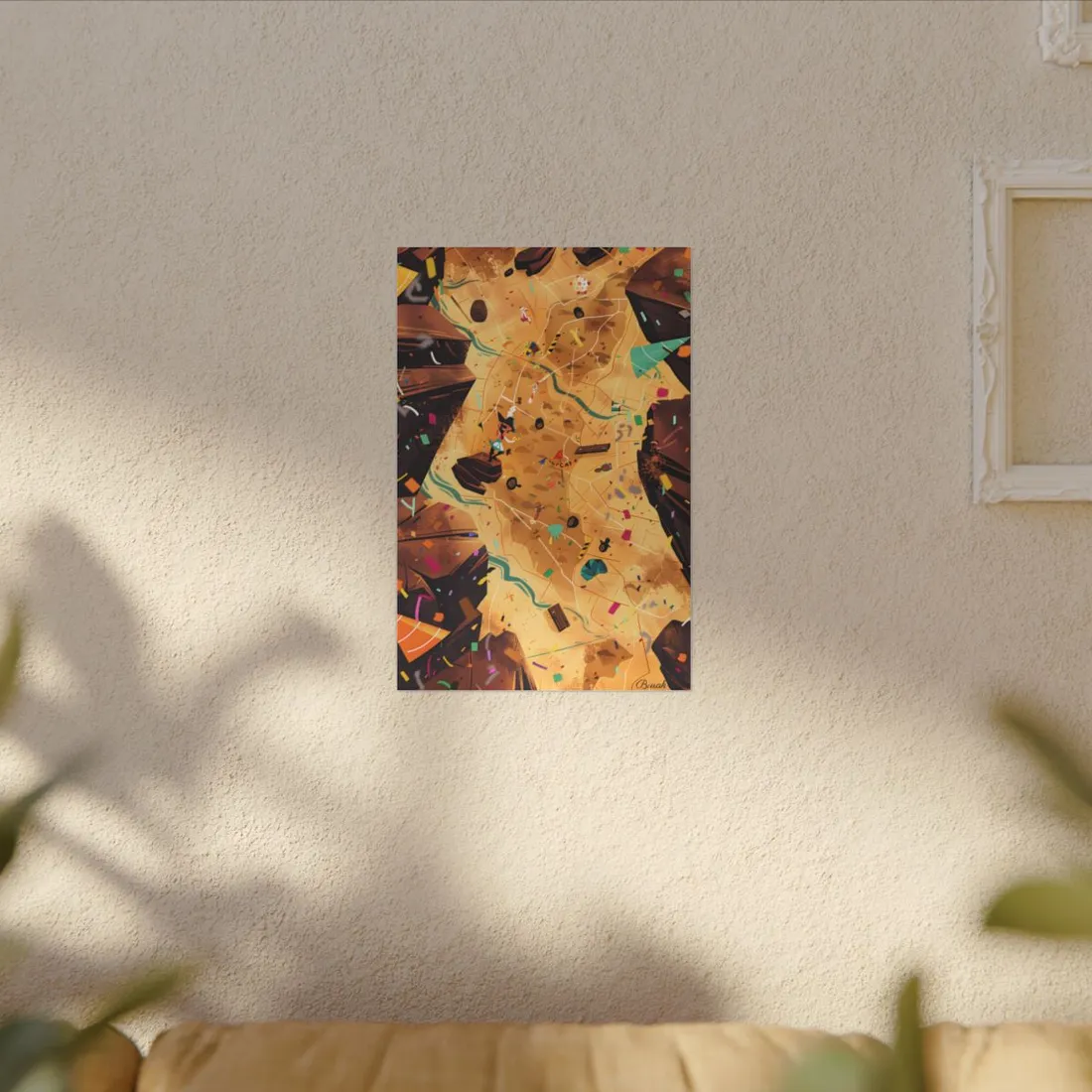 Whimsical Illustration: Classic Facial Features - Canvas