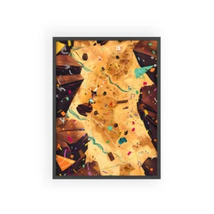 Confetti Desert Map Framed Poster