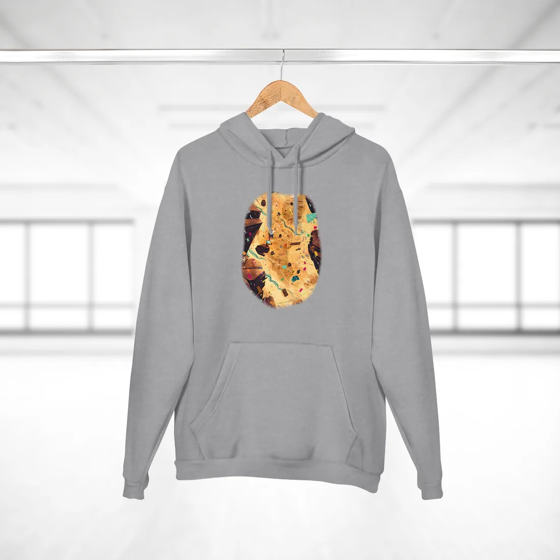 Whimsical Illustration: Classic Facial Features - Hoodie (Heather Grey)