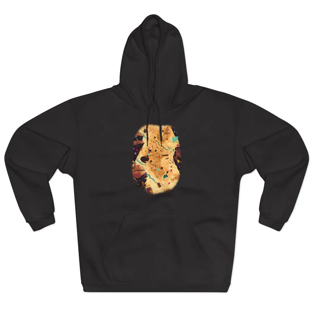 Whimsical Illustration: Classic Facial Features - Hoodie (Black)