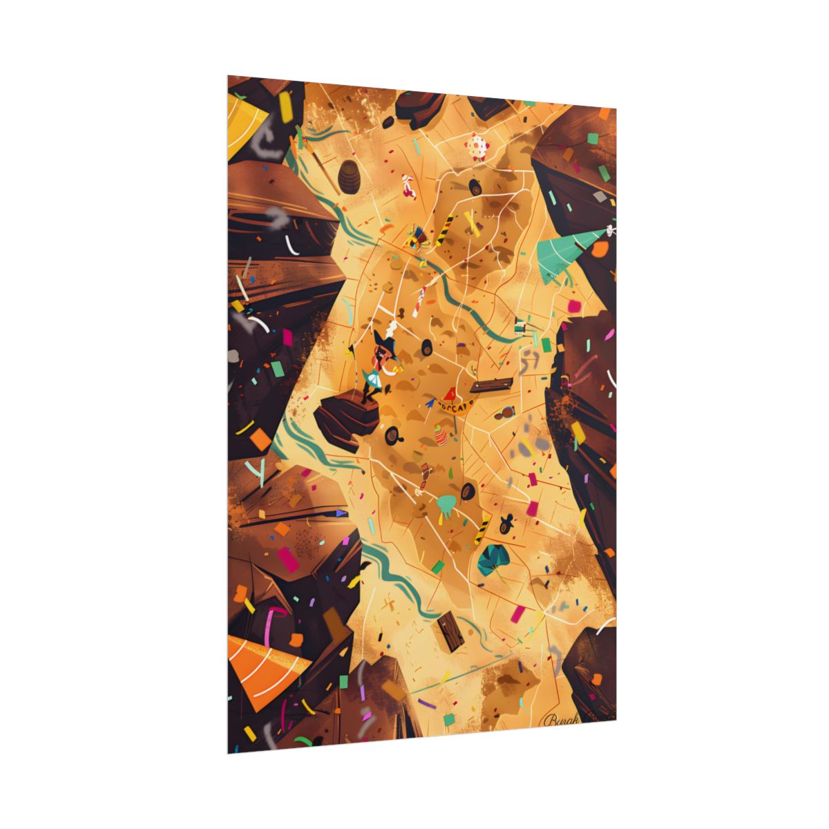 Whimsical Illustration: Classic Facial Features - Poster
