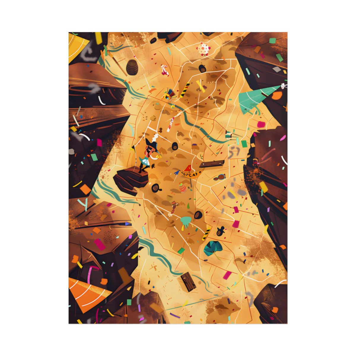 Whimsical Illustration: Classic Facial Features - Poster