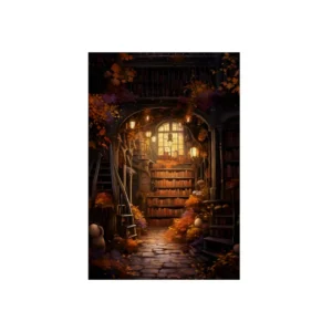 Autumn Fantasy Library Metal Poster