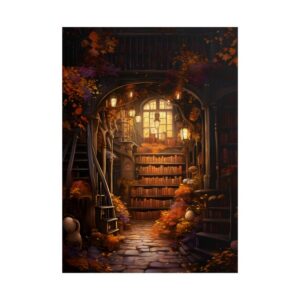 Autumn Fantasy Library Poster