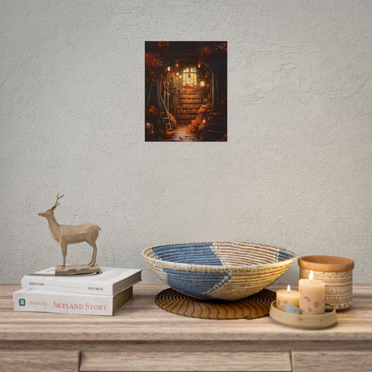 Whimsical Magical Bookshop: Enchanting Artwork in a Hidden Corner - Poster