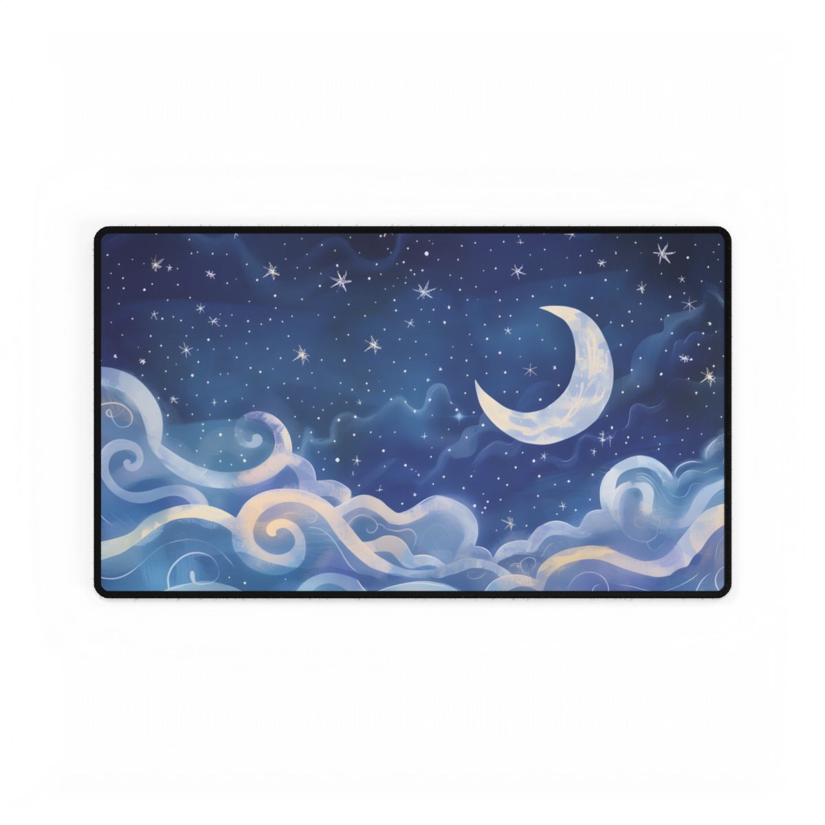 Whimsical Night Sky Dreams: Magical Illustration - Desk Mat