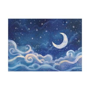 Crescent Moon Night Sky Poster
