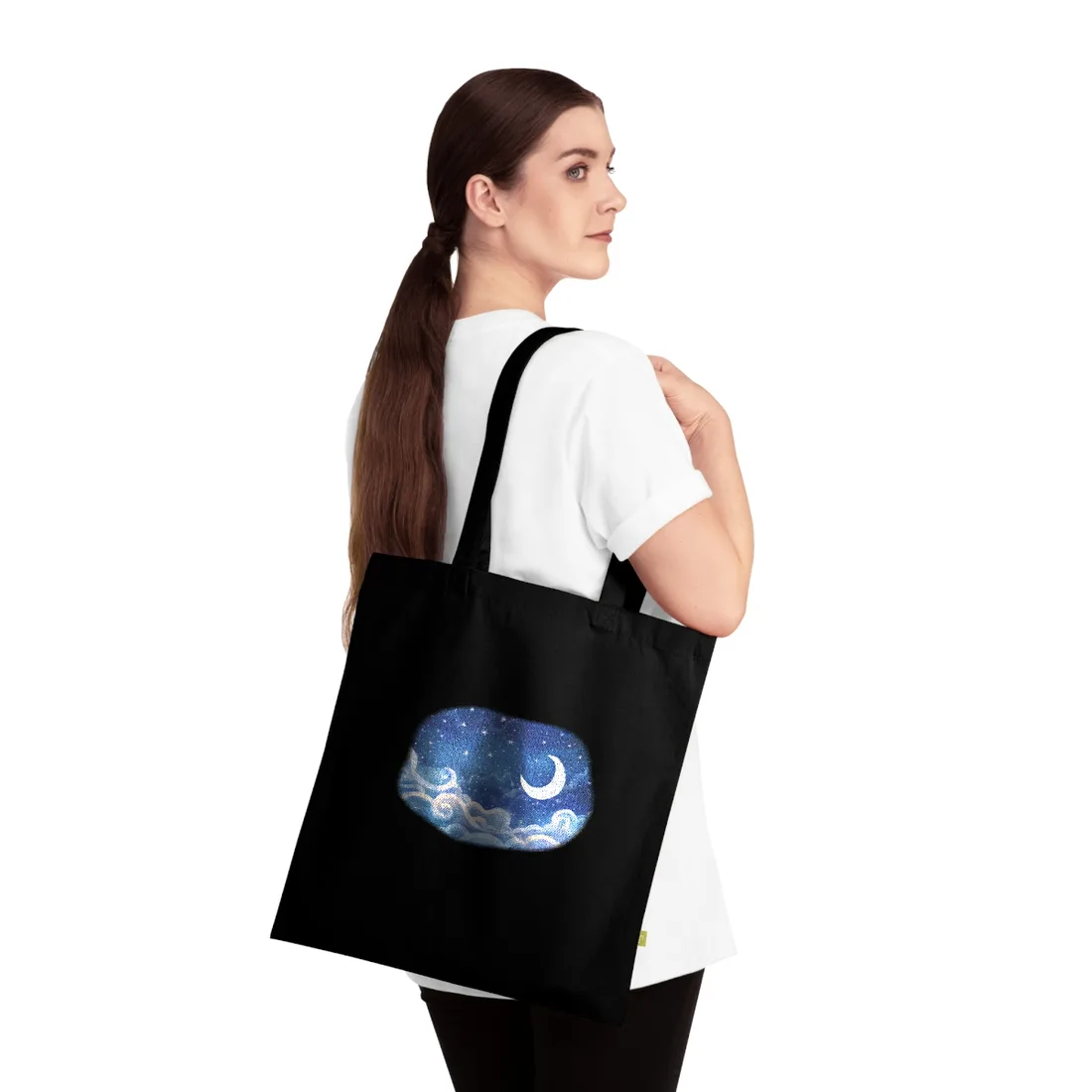 Whimsical Night Sky Dreams: Magical - Tote Bag (Black)