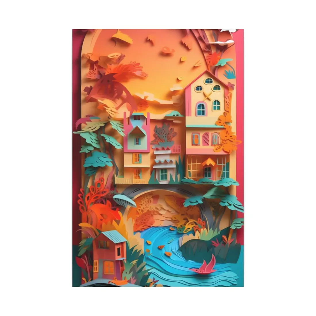 Whimsical Paper Quilling Illusion: Realistic Photograph - Canvas