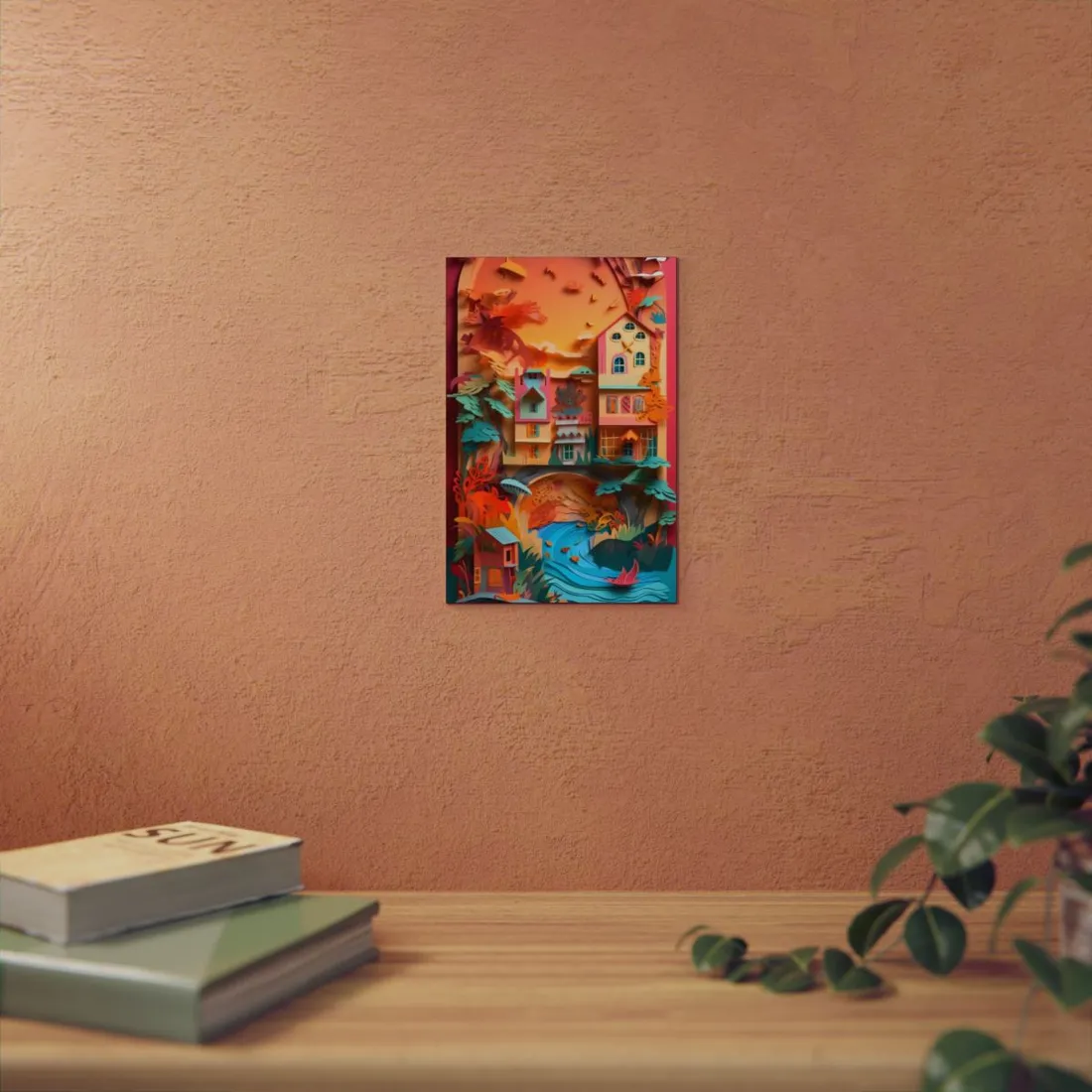 Whimsical Paper Quilling Illusion: Realistic Photograph - Metal Poster