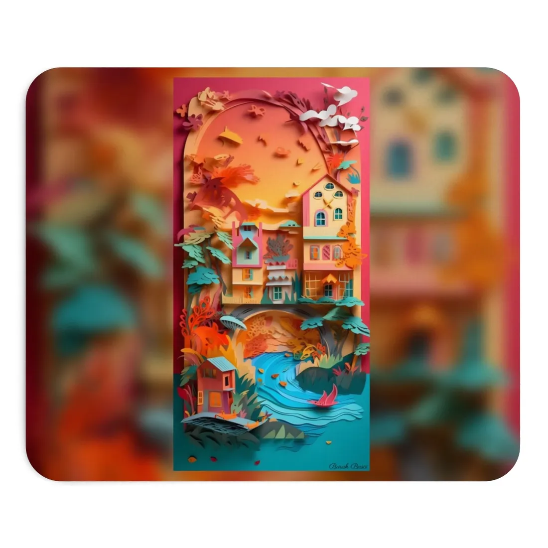 Whimsical Paper Quilling Illusion: Realistic Photograph - Mouse Pad