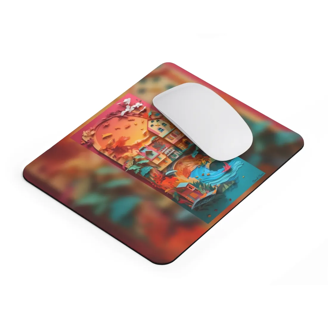 Whimsical Paper Quilling Illusion: Realistic Photograph - Mouse Pad