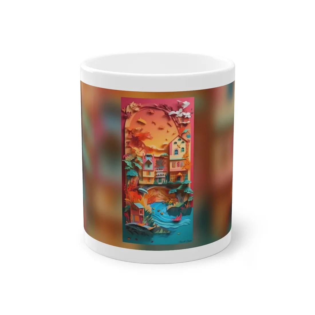 Whimsical Paper Quilling Illusion: Realistic Photograph - Mug
