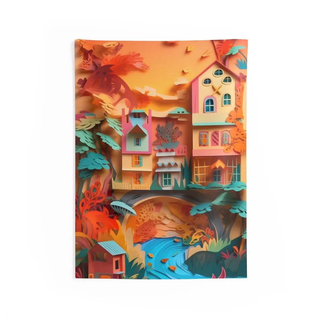 Whimsical Paper Quilling Illusion: Realistic Photograph - Wall Tapestry