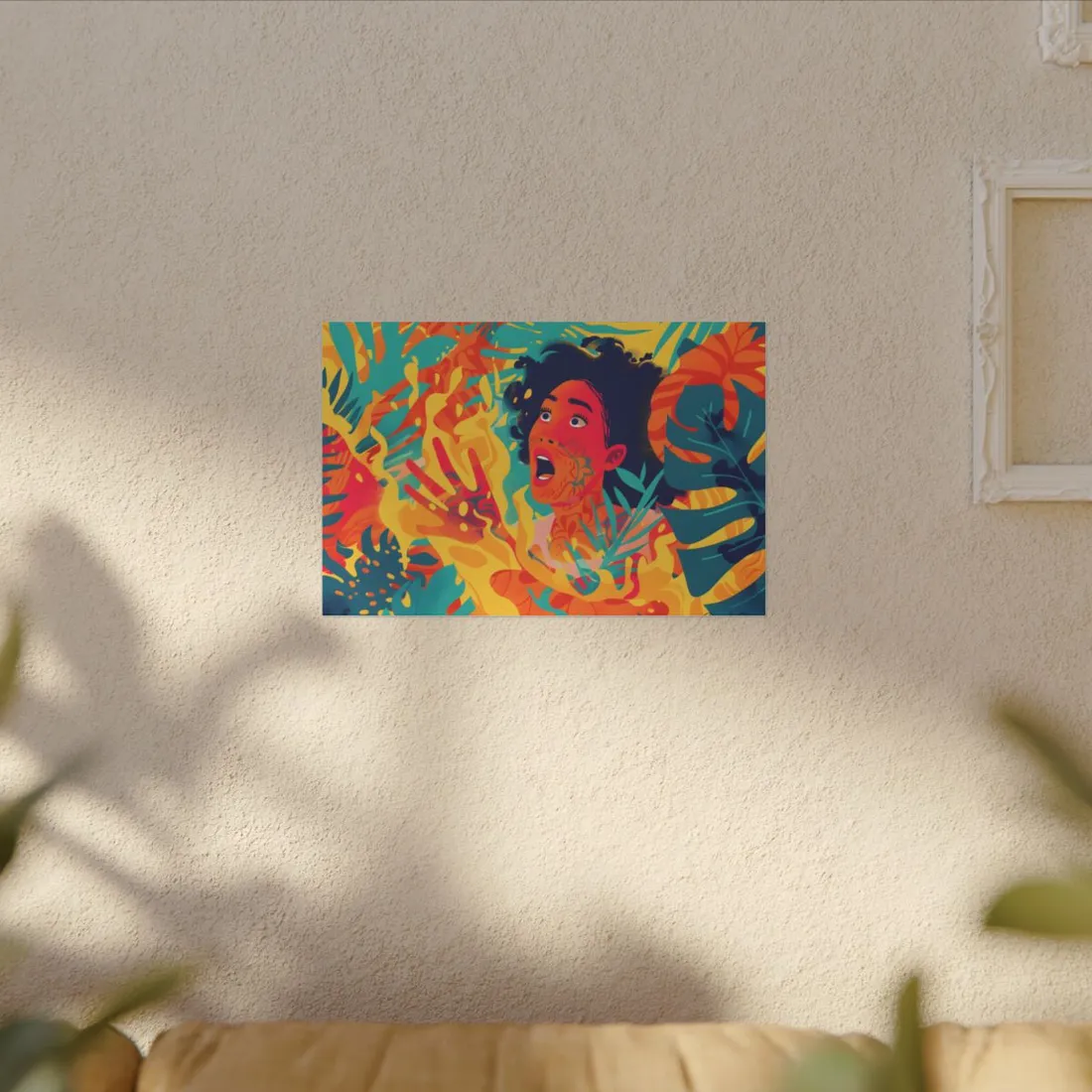 Whimsical Plant Illustration: Digital Cartoon Art - Canvas