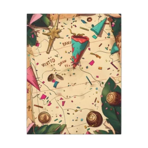 Treasure Map with Confetti Canvas Print