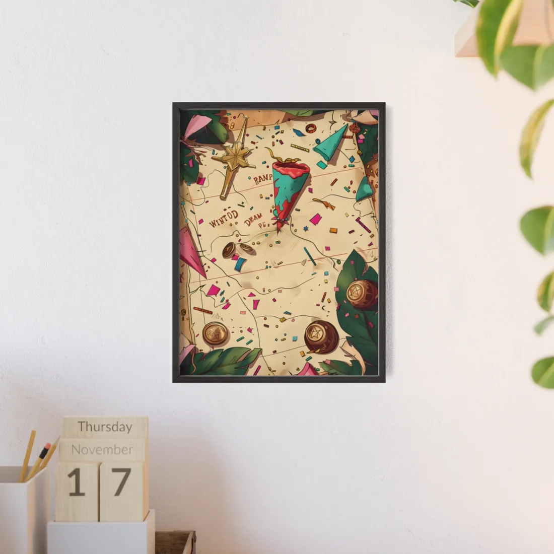 Whimsical Portrait with a Large Nose - Framed Poster