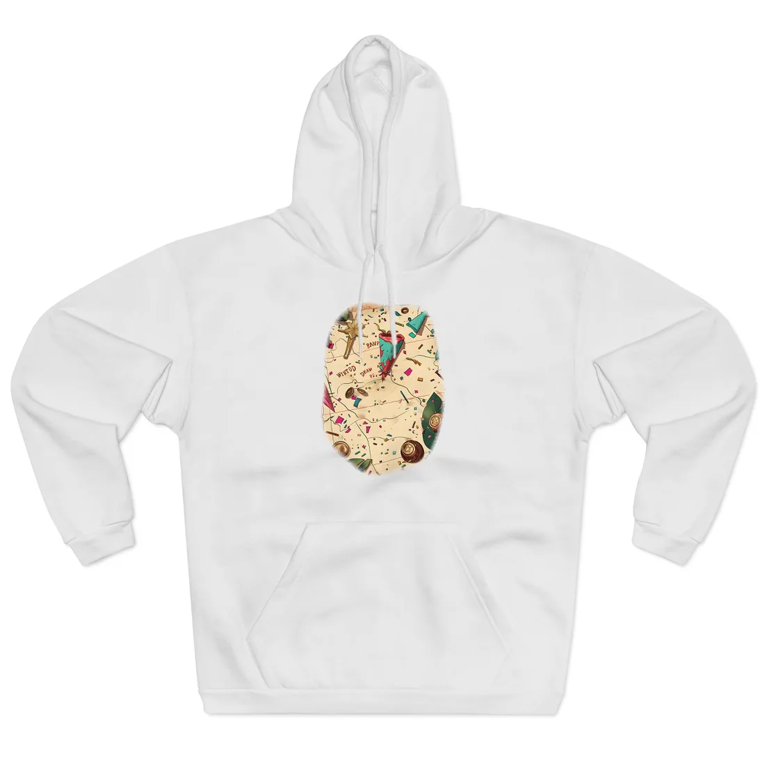 Whimsical Portrait with a Large Nose - Hoodie (White)