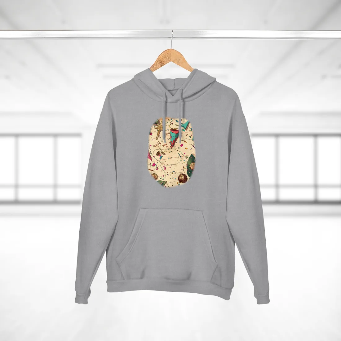 Whimsical Portrait with a Large Nose - Hoodie (Heather Grey)