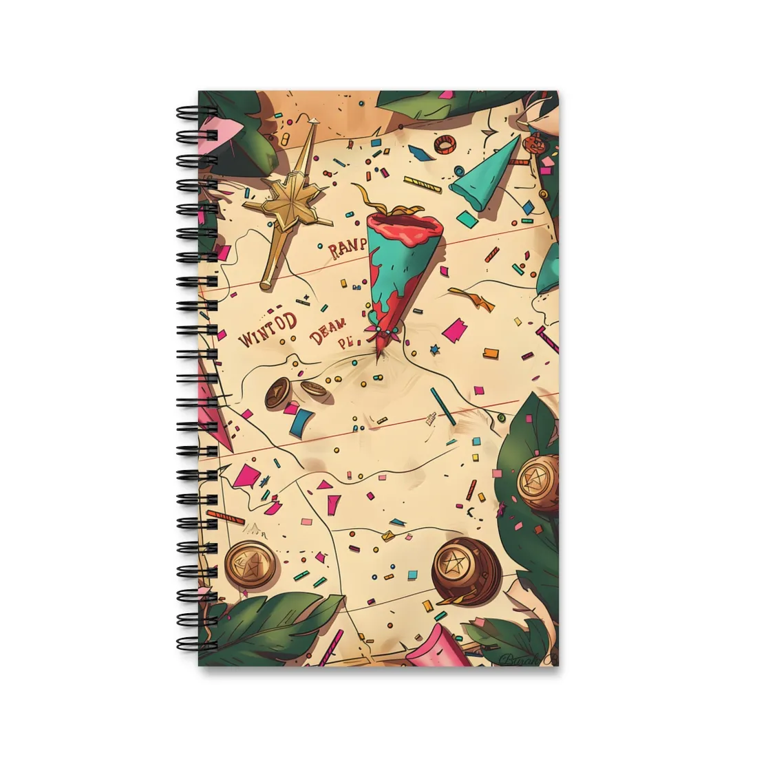 Whimsical Portrait with a Large Nose - Spiral Notebook
