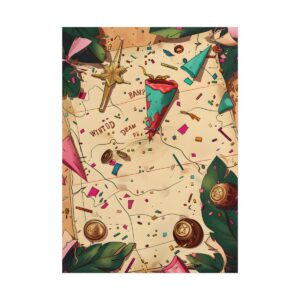 Treasure Map with Confetti Poster