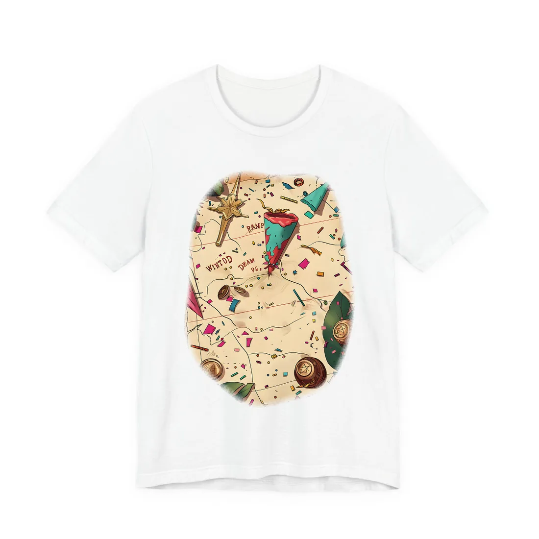 Whimsical Portrait with a Large Nose - T-Shirt (White)