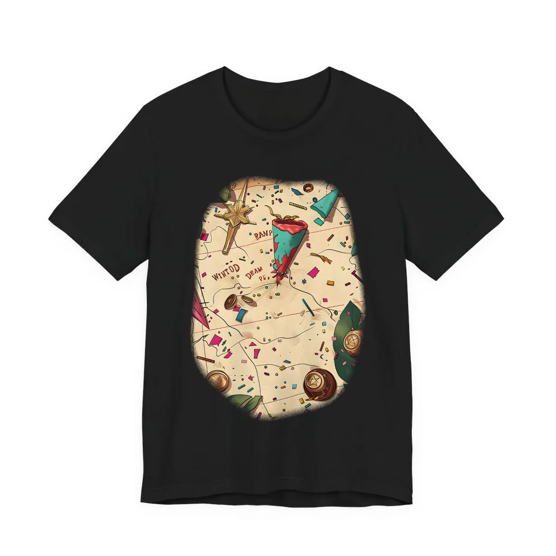 Whimsical Portrait with a Large Nose - T-Shirt (Black)