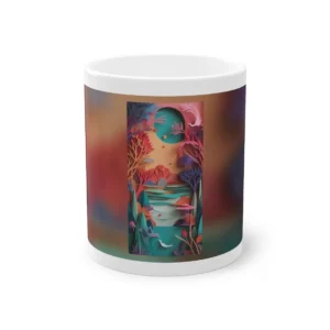 Paper Cut Forest with River Mug