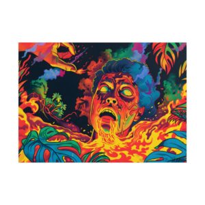 Melting Face in Flames Poster