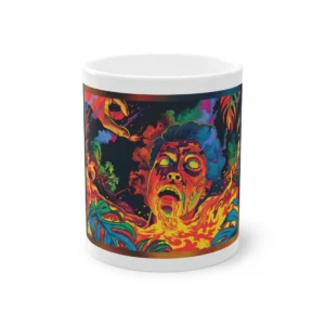 Melting Face in Flames Mug